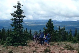 Heading twords Comanche Peak Camp from the summit of Mt Phillips